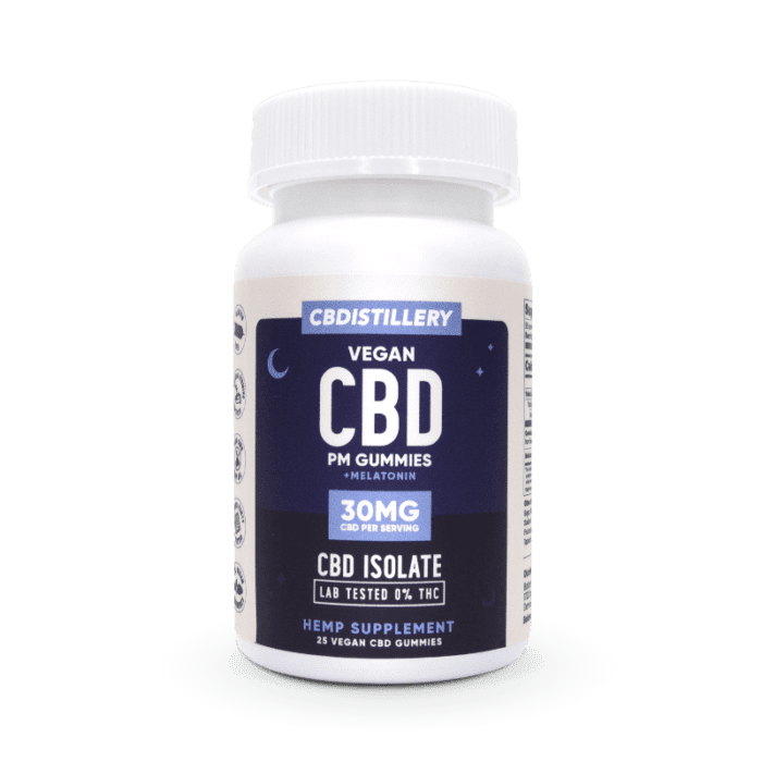 CBDistillery CBD Night-Time Gummies PM 30mg 750mg Isolate Melatonin