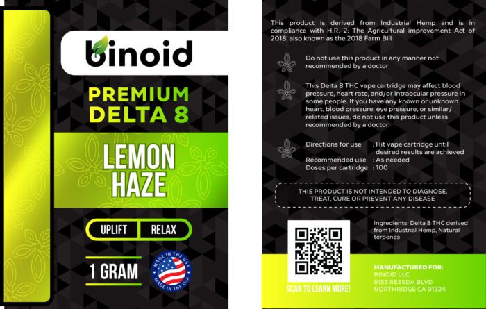 Delta 8 THC Vape Cartridge Buy Online Lemon Haze Legal hemp