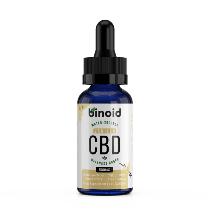 Water-Soluble CBD Oil Drops Vanilla Bottle Binoid 500mg