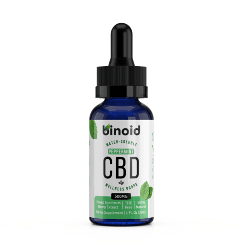 Binoid CBD Oil Nano Water Soluble Wellness Drops Flavored THC-Free Broad Spectrum Zero Peppermint Flavor Bottle