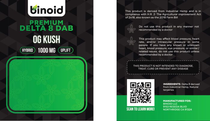 Delta 8 THC Dabs Wax Concentrates OG Kush 1 Gram Buy Online CBD Full For Sale