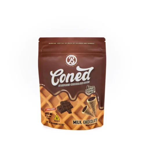 Coned Baked Bags Delta 8 THC Chocolate Cones Strongest Best Get Online Store Shop Milk Chocolate 600mg